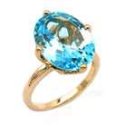 Oval cut Sky blue topaz oval cut gemstone ring.