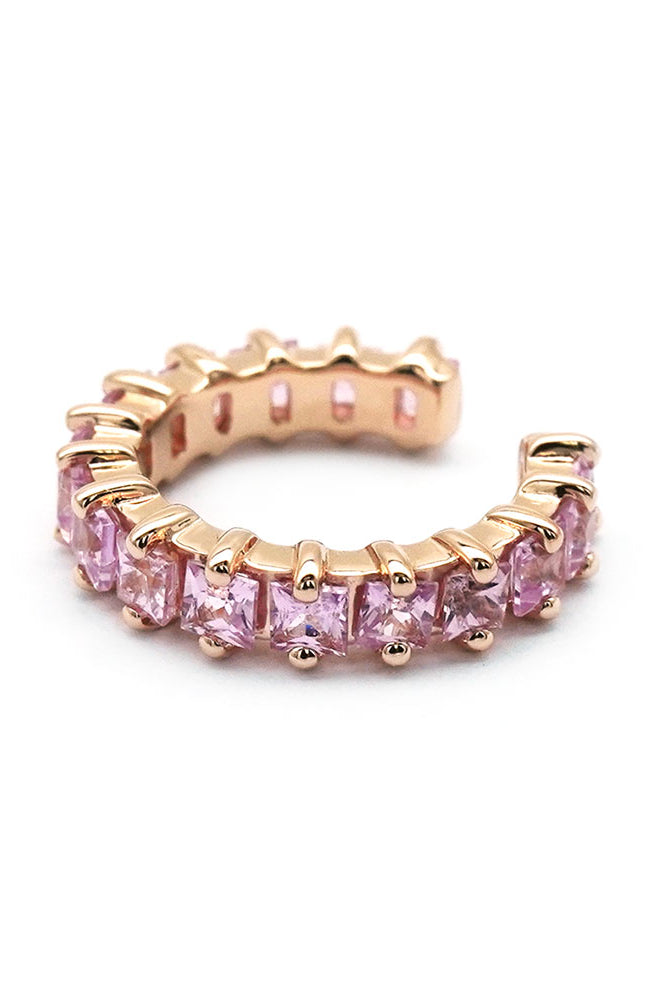 Pink sapphires set in 14k solid rose gold ear cuff. No piercing needed! 